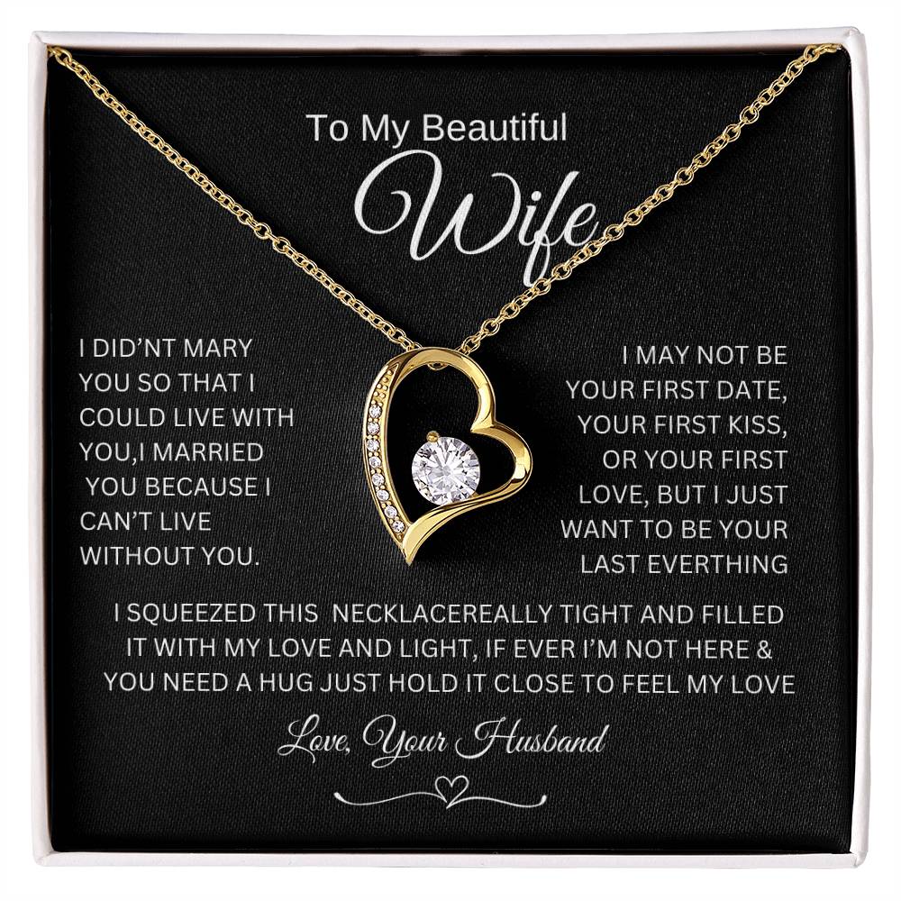 Love knot Necklace To My Beautiful Wife, Gift For Mom Mom's Birthday, Wedding Gift