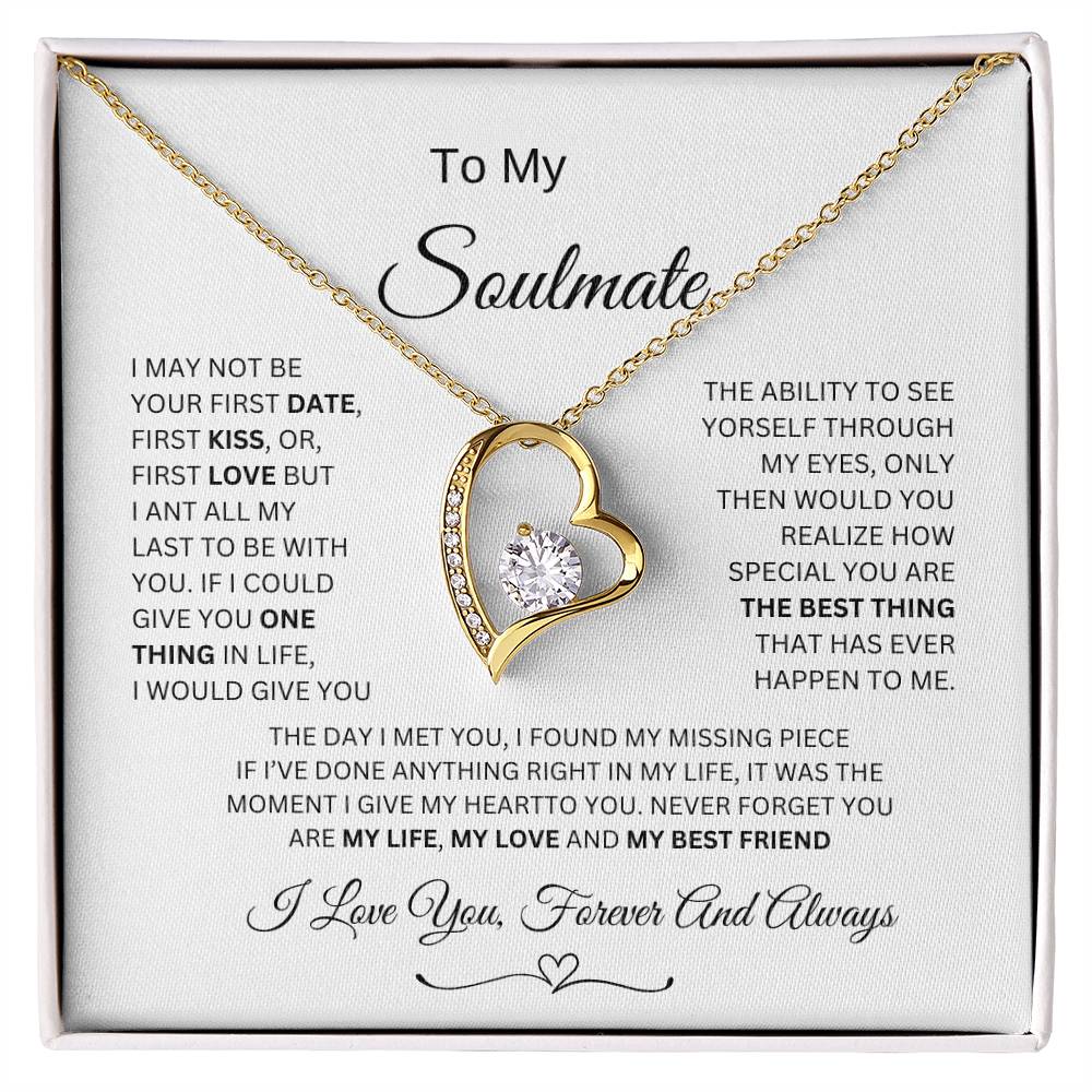 Forever Love Necklace with On Demand Message Card,  Gift For Soulmate