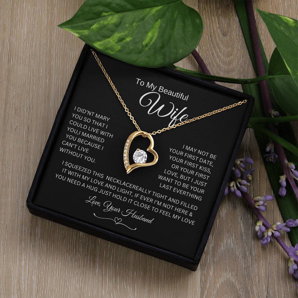 Love knot Necklace To My Beautiful Wife, Gift For Mom Mom's Birthday, Wedding Gift