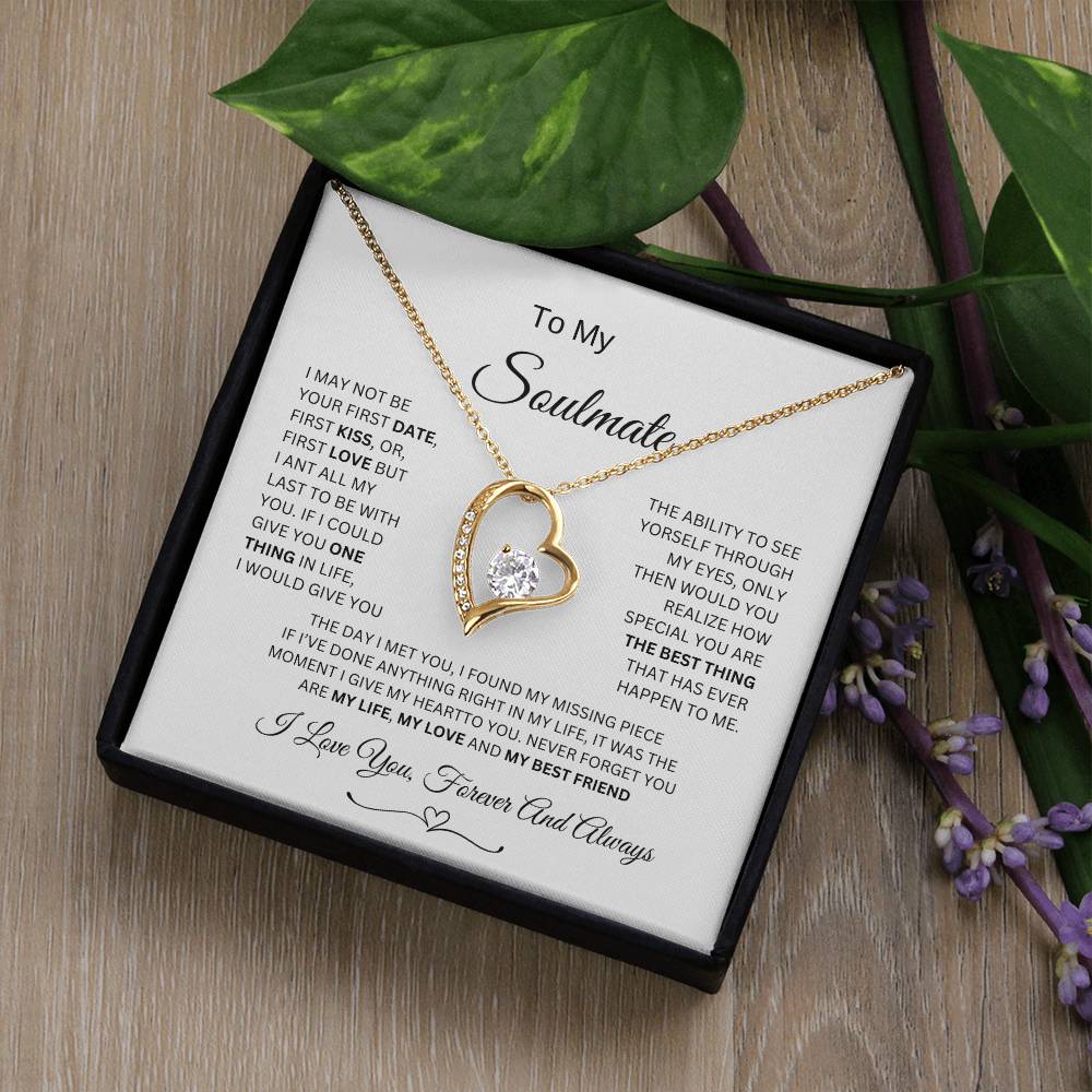 Forever Love Necklace with On Demand Message Card,  Gift For Soulmate
