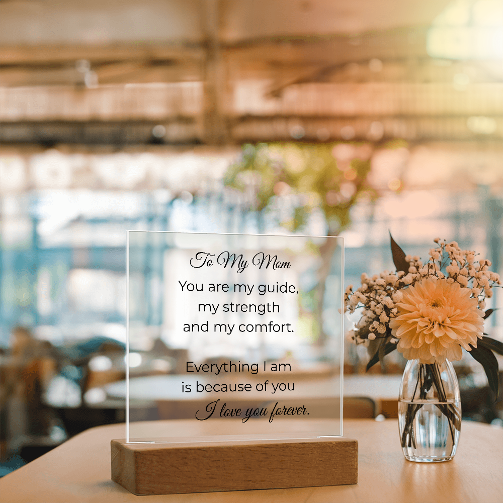 To My Mom – Engraved Crystal Plaque Gift From Son or Daughter