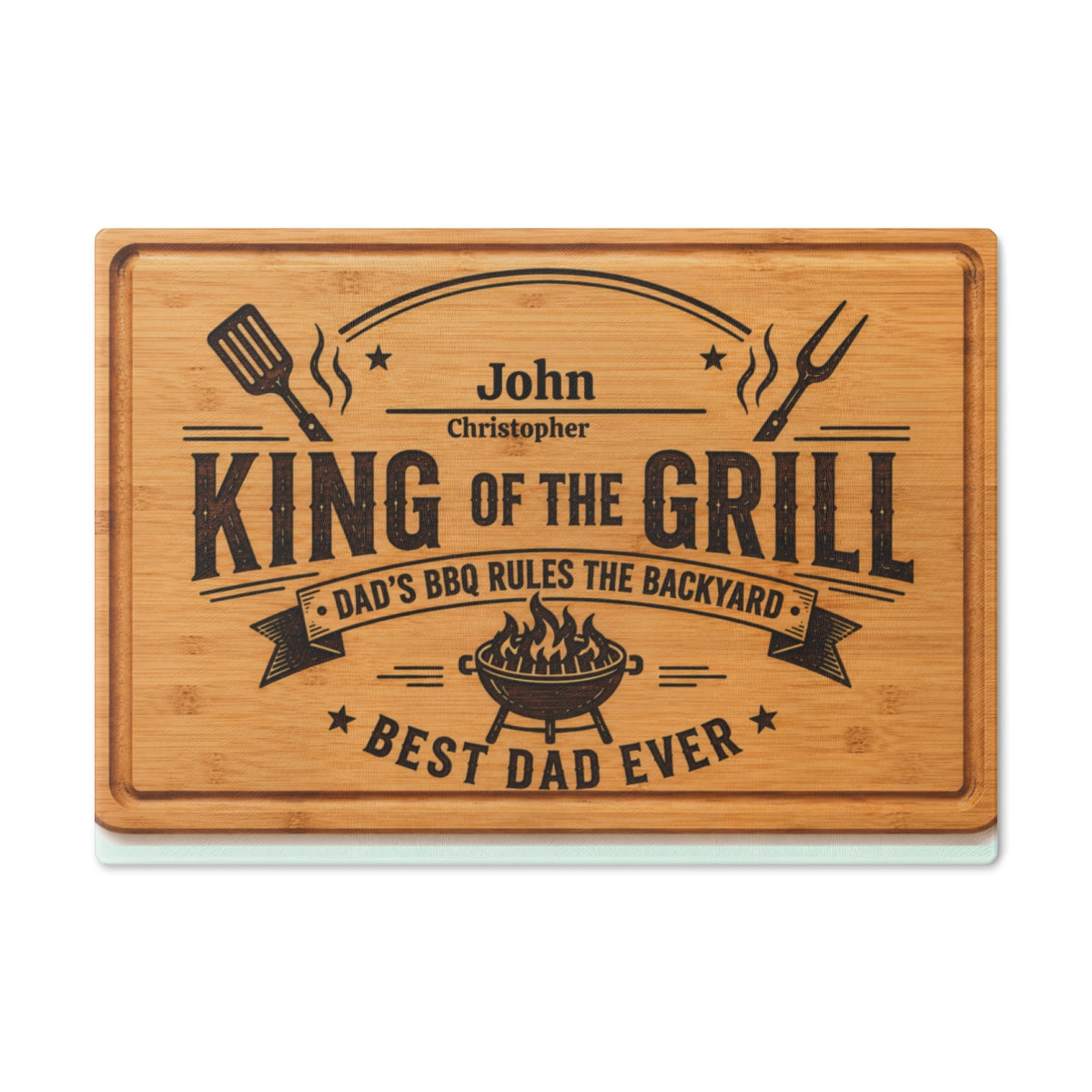 “A personalized gift for the King of the Grill.”