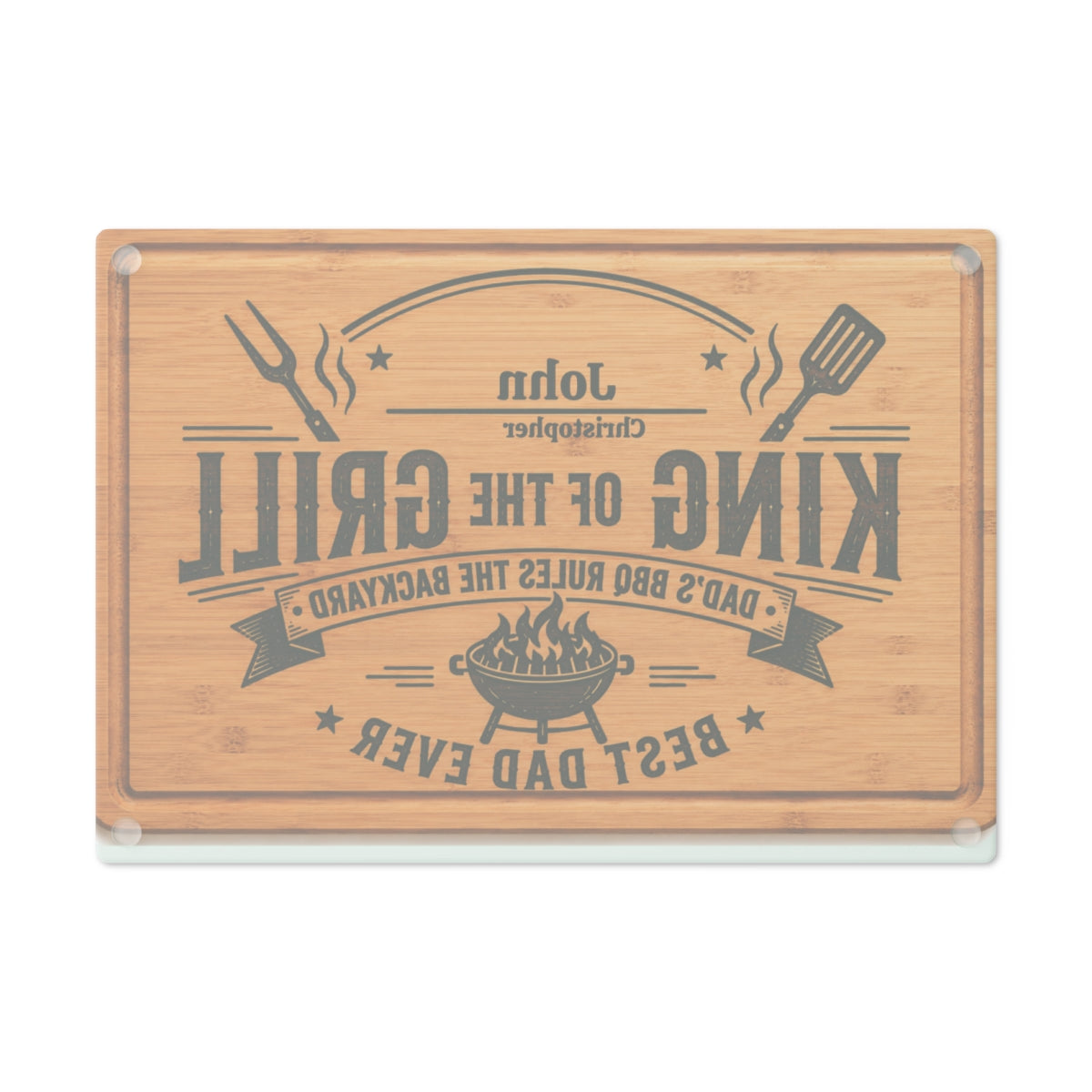 “A personalized gift for the King of the Grill.”